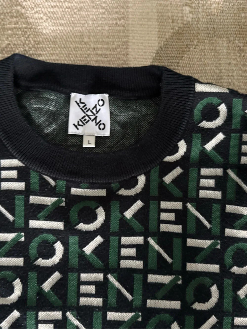 Kenzo Monogram Pullover Crewneck Sweater size Large